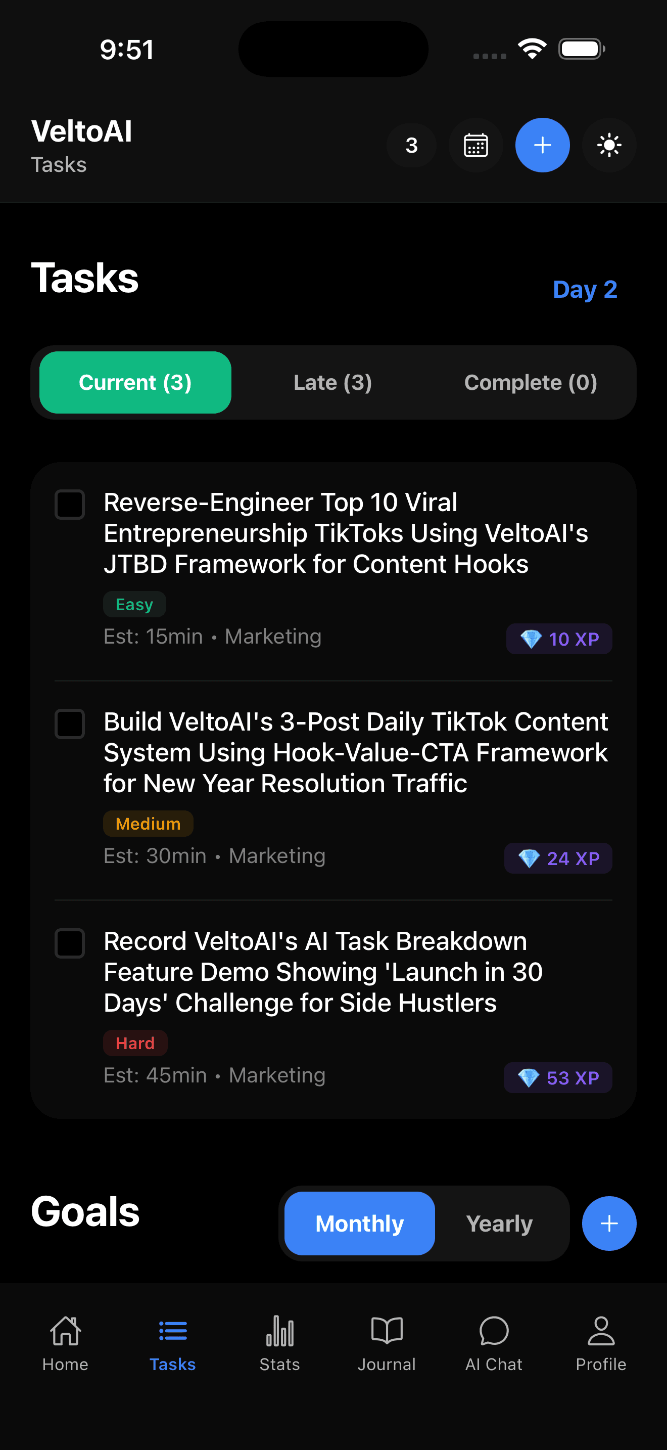 VeltoAI Tasks Interface